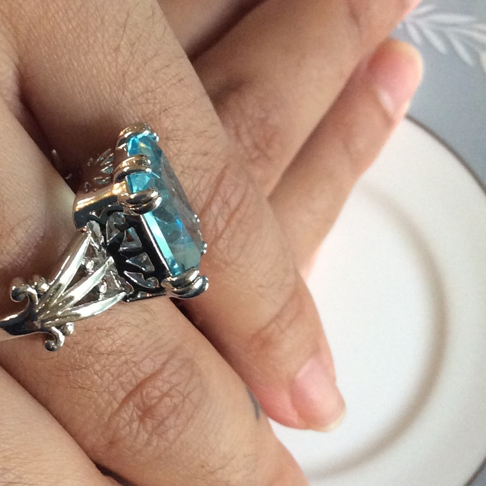 Sterling Silver London Blue Topaz Ring 925 - Picture 5 of 8